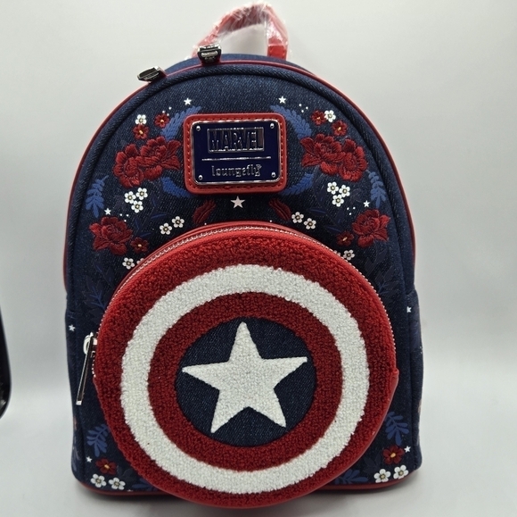 Loungefly Captain America 80th Anniversary Floral Backpack main image 9